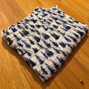 Blue Tree Patterned Bamboo Baby Blanket